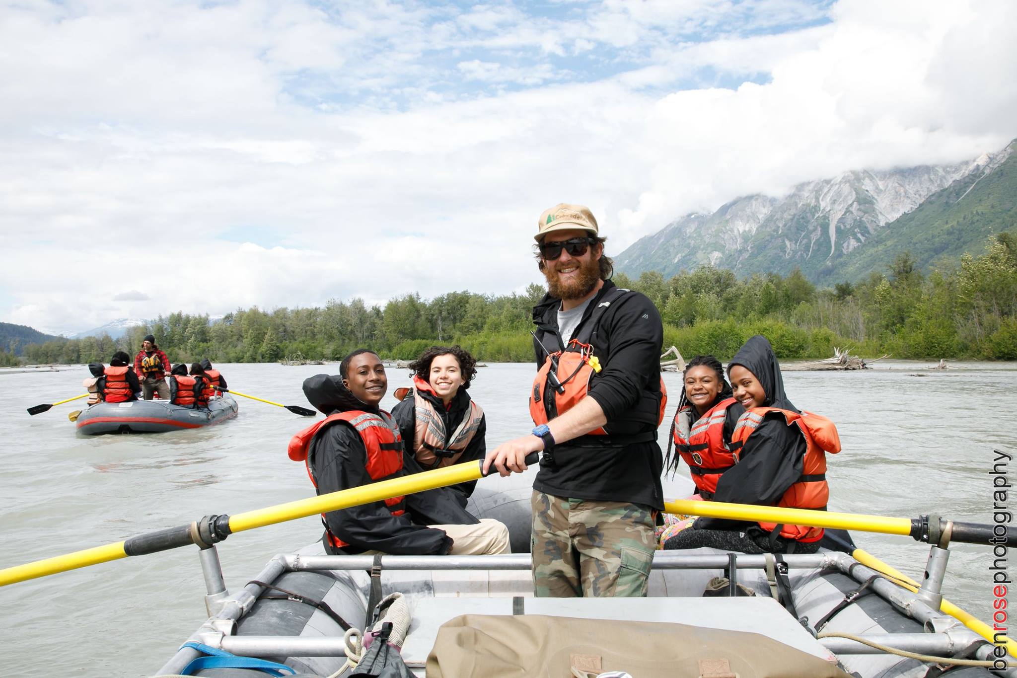 Scouts enjoy a rafting trip on the Chilkat River - Ben Rose Photography